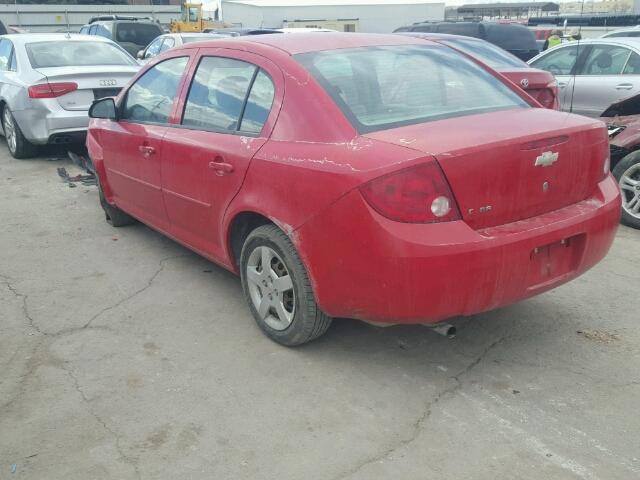 1G1AK52F957602058 - 2005 CHEVROLET COBALT RED photo 3