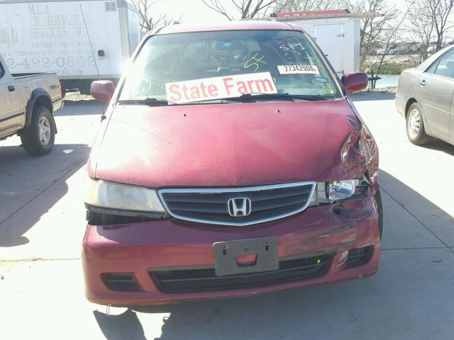 5FNRL18884B142912 - 2004 HONDA ODYSSEY EX RED photo 9