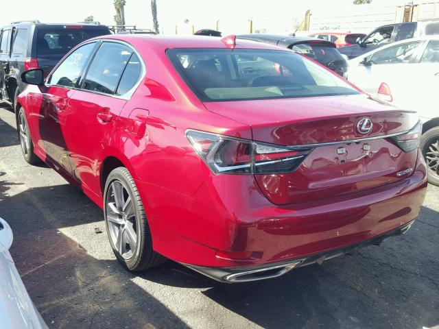 JTHBA1BL8GA001659 - 2016 LEXUS GS 200T RED photo 3