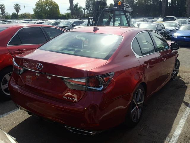 JTHBA1BL8GA001659 - 2016 LEXUS GS 200T RED photo 4