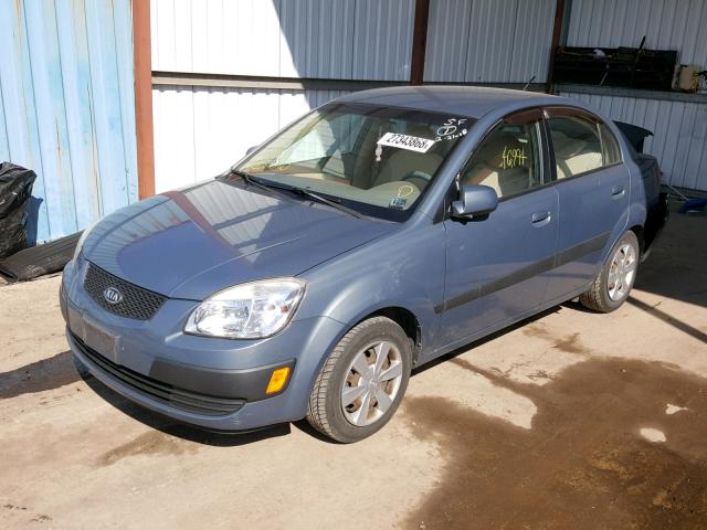 KNADE123876240546 - 2007 KIA RIO BASE BLUE photo 2