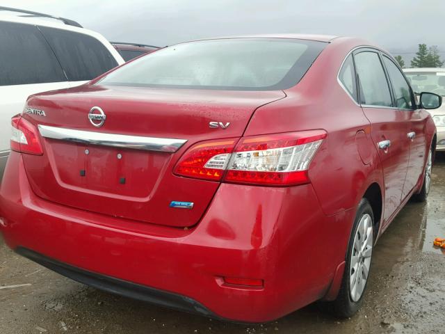 3N1AB7AP2EL646396 - 2014 NISSAN SENTRA S RED photo 4