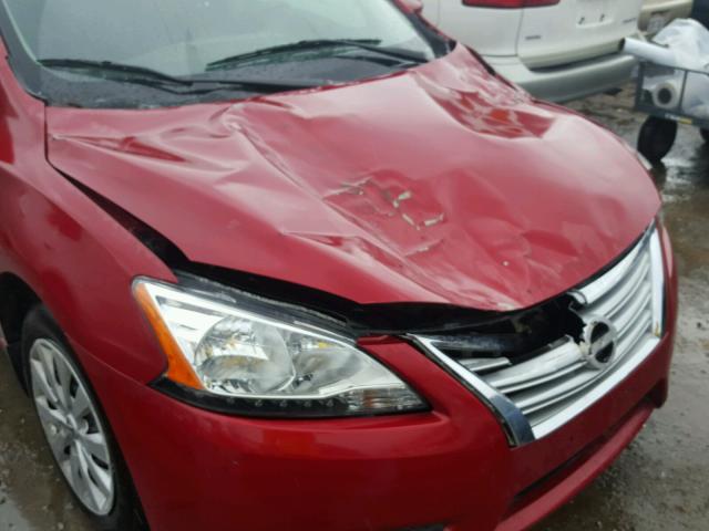 3N1AB7AP2EL646396 - 2014 NISSAN SENTRA S RED photo 9