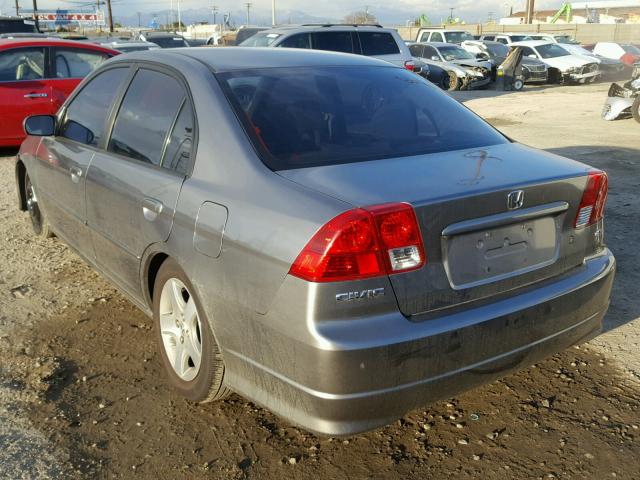 2HGES26715H524973 - 2005 HONDA CIVIC EX GRAY photo 3