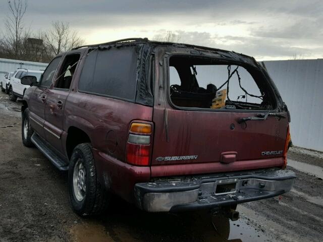 1GNFK16Z73J123025 - 2003 CHEVROLET SUBURBAN K MAROON photo 3