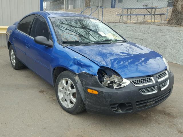 1B3ES56C65D163543 - 2005 DODGE NEON SXT BLUE photo 1