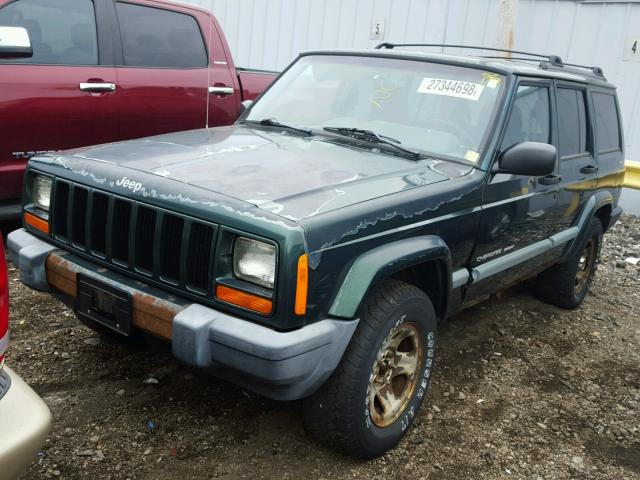 1J4FF68S6XL509028 - 1999 JEEP CHEROKEE S GREEN photo 2