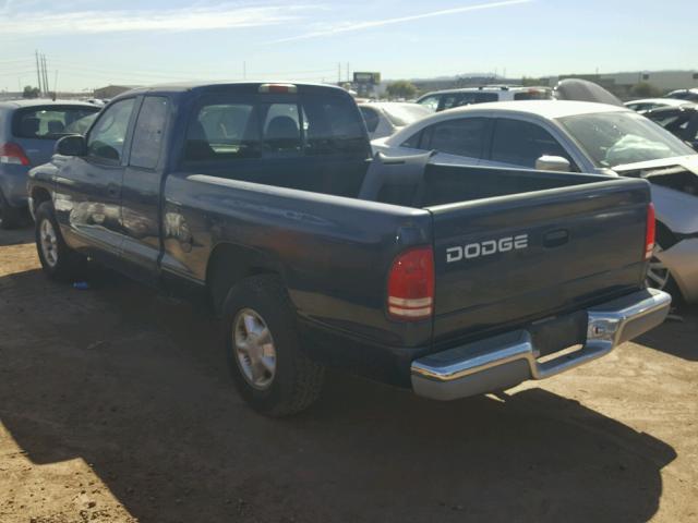 1B7GL22N5YS688829 - 2000 DODGE DAKOTA BLUE photo 3