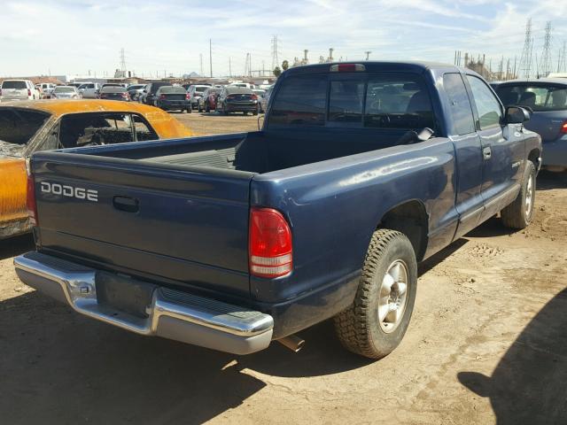 1B7GL22N5YS688829 - 2000 DODGE DAKOTA BLUE photo 4