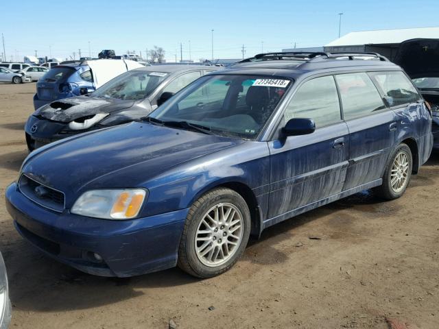 4S3BH635337305760 - 2003 SUBARU LEGACY L BLUE photo 2