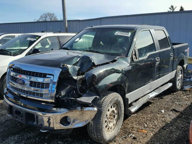 1FTFW1EF1EFA60126 - 2014 FORD F150 GREEN photo 2