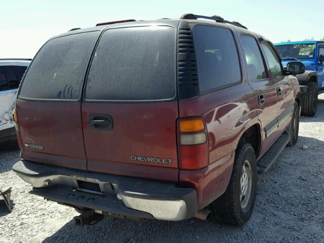 1GNEC13T71J179679 - 2001 CHEVROLET TAHOE C150 BURGUNDY photo 4