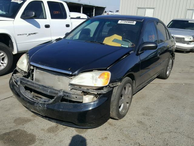 JHMES16521S000921 - 2001 HONDA CIVIC LX BLACK photo 2