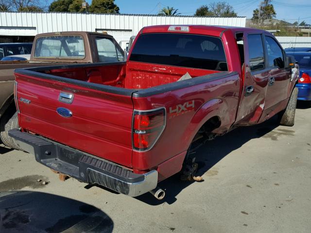 1FTFW1EF4BFA31943 - 2011 FORD F150 SUPER RED photo 4