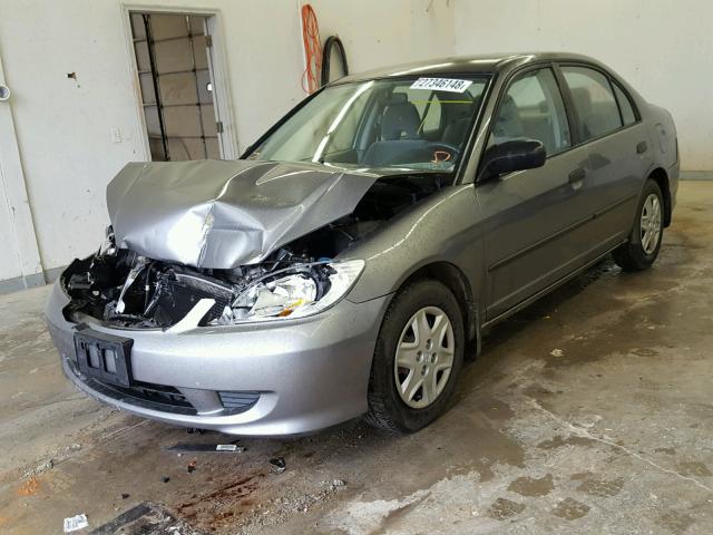 2HGES16375H575949 - 2005 HONDA CIVIC DX V GRAY photo 2