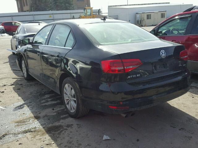 3VWD17AJ6FM253521 - 2015 VOLKSWAGEN JETTA SE BLACK photo 3