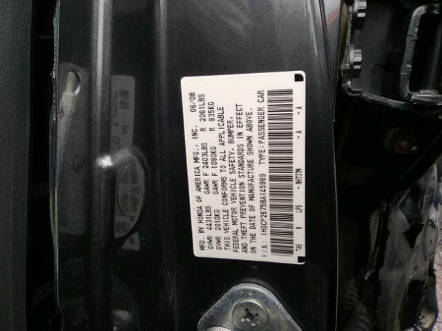 1HGCP26758A145969 - 2008 HONDA ACCORD EX CHARCOAL photo 10