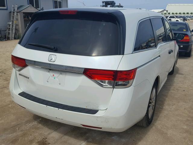 5FNRL5H2XEB104151 - 2014 HONDA ODYSSEY LX WHITE photo 4