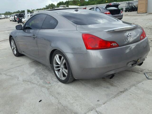 JNKCV64E78M102440 - 2008 INFINITI G37 BASE GRAY photo 3