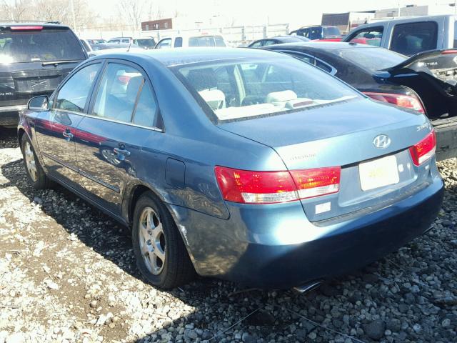 5NPEU46F86H088465 - 2006 HYUNDAI SONATA GLS BLUE photo 3