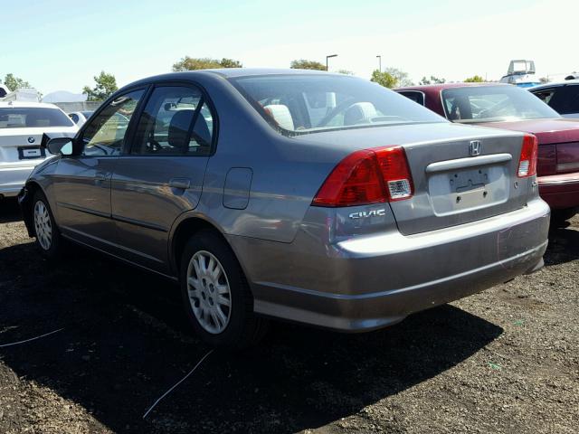 2HGES16694H573029 - 2004 HONDA CIVIC LX GRAY photo 3