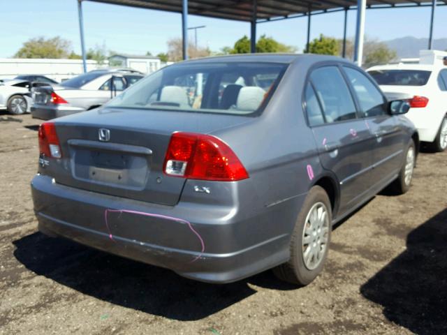 2HGES16694H573029 - 2004 HONDA CIVIC LX GRAY photo 4