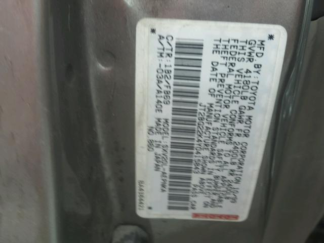 JT2BG22K4Y0415843 - 2000 TOYOTA CAMRY CE SILVER photo 10