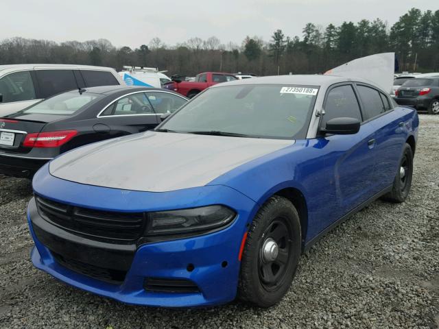 2C3CDXAT5FH928124 - 2015 DODGE CHARGER PO BLUE photo 2