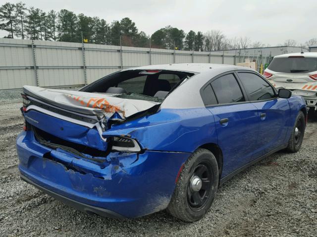 2C3CDXAT5FH928124 - 2015 DODGE CHARGER PO BLUE photo 4