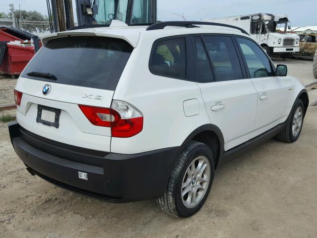 WBXPA73444WB24865 - 2004 BMW X3 2.5I WHITE photo 4