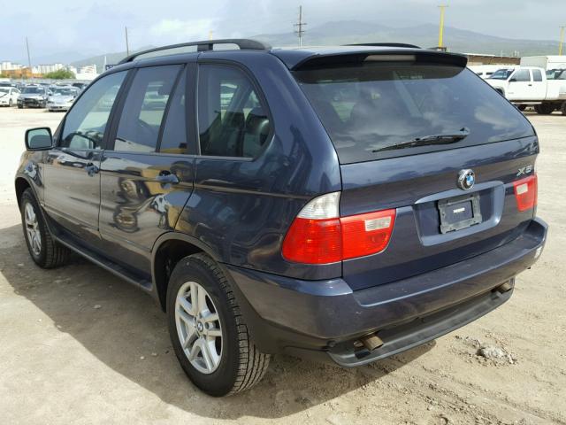 5UXFA13594LU20847 - 2004 BMW X5 3.0I BLUE photo 3