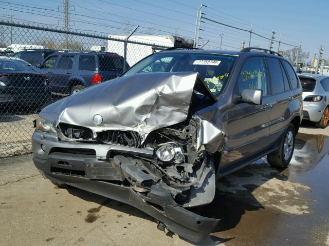 5UXFA135X4LU28133 - 2004 BMW X5 3.0I GRAY photo 2