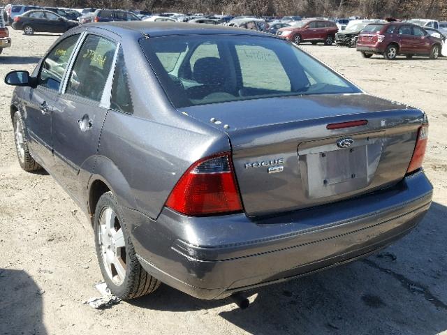 1FAFP34N67W232077 - 2007 FORD FOCUS ZX4 GRAY photo 3