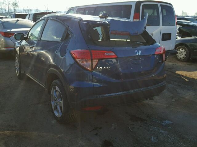 3CZRU6H7XHM721946 - 2017 HONDA HR-V EXL BLUE photo 3