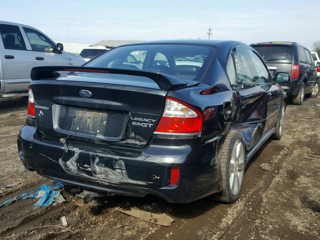 4S3BL676786203036 - 2008 SUBARU LEGACY GT BLACK photo 4