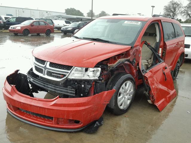 3C4PDCAB9HT545519 - 2017 DODGE JOURNEY SE RED photo 2