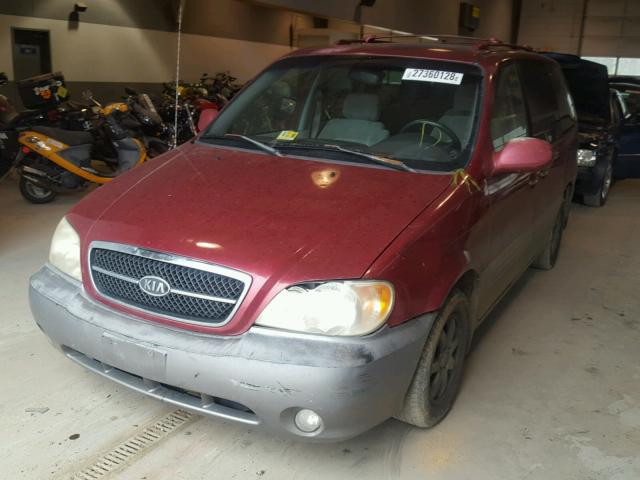 KNDUP132256692329 - 2005 KIA SEDONA EX BURGUNDY photo 2