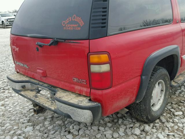 3GKFK16Z22G278398 - 2002 GMC YUKON XL K RED photo 9