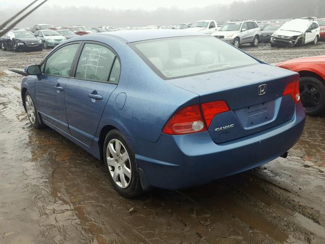 1HGFA16587L129243 - 2007 HONDA CIVIC LX BLUE photo 3