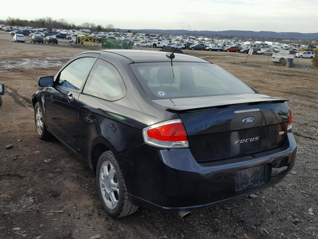 1FAHP33N48W207898 - 2008 FORD FOCUS SE BLACK photo 3