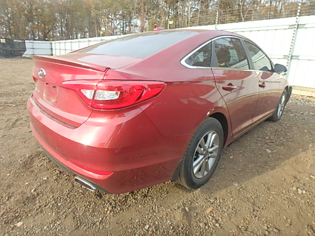 5NPE24AF5FH175012 - 2015 HYUNDAI SONATA SE RED photo 4