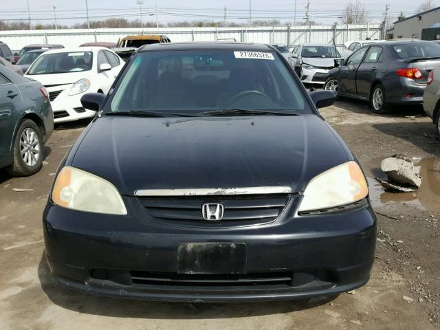 2HGES25741H500811 - 2001 HONDA CIVIC EX შავი ფოტო 9