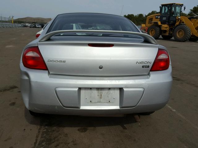 1B3ES56C44D605315 - 2004 DODGE NEON SXT SILVER photo 10