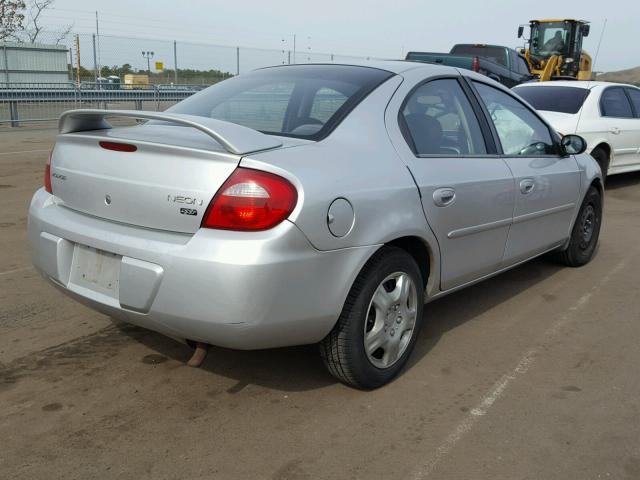 1B3ES56C44D605315 - 2004 DODGE NEON SXT SILVER photo 4