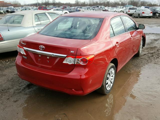 5YFBU4EE4DP134384 - 2013 TOYOTA COROLLA BA RED photo 4