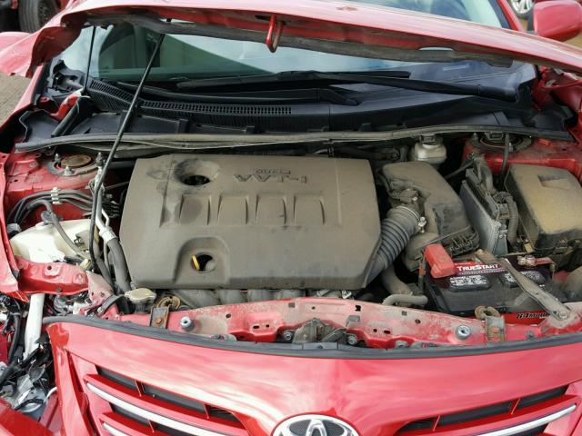 5YFBU4EE4DP134384 - 2013 TOYOTA COROLLA BA RED photo 7