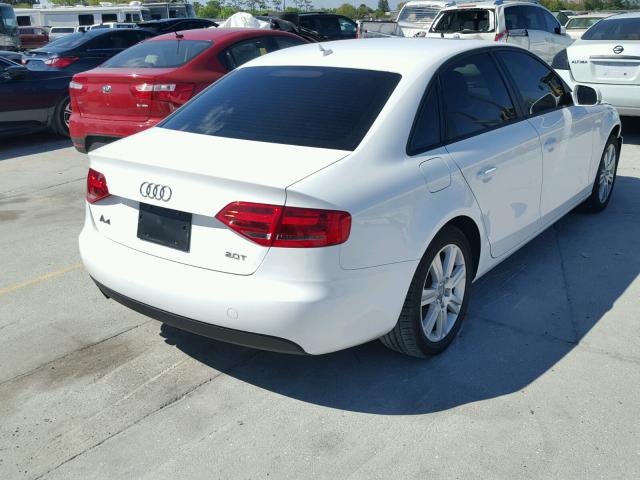 WAUAFAFL6BN011968 - 2011 AUDI A4 PREMIUM WHITE photo 4