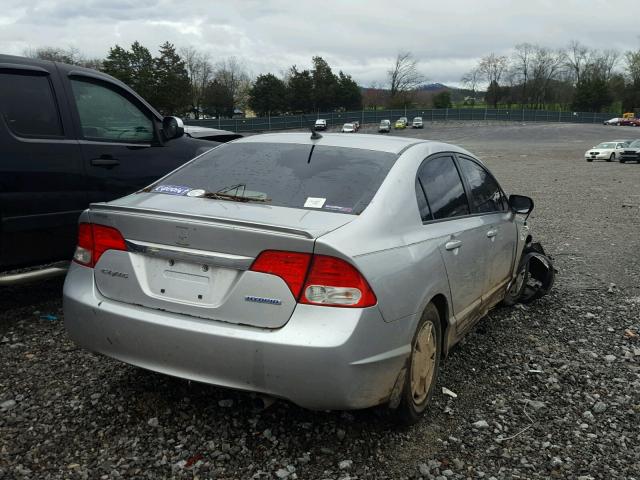 JHMFA36219S006908 - 2009 HONDA CIVIC HYBR SILVER photo 4