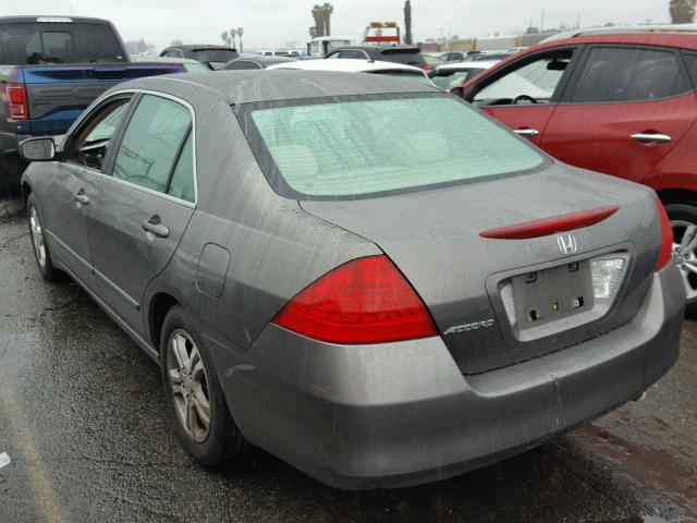 1HGCM56787A130133 - 2007 HONDA ACCORD EX GRAY photo 3