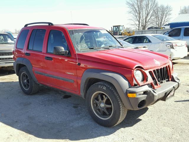 1J4GL48K94W276919 - 2004 JEEP LIBERTY SP RED photo 1